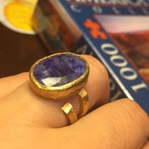 Gold plated ring . Handmade in Turkey.